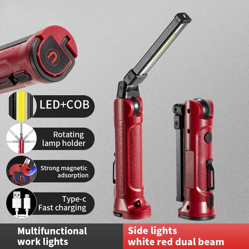 Outdoor Camping Glamping - COB LED Work Light Rechargeable Folding