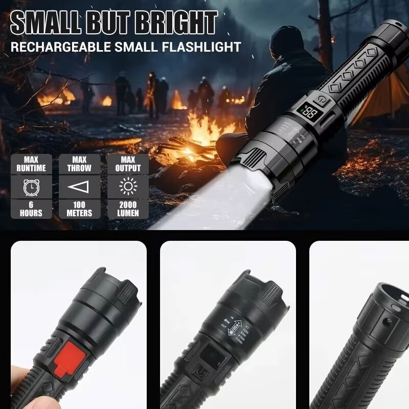 High Strong Power Led Flashlig - Outdoor Camping Glamping recension och pris