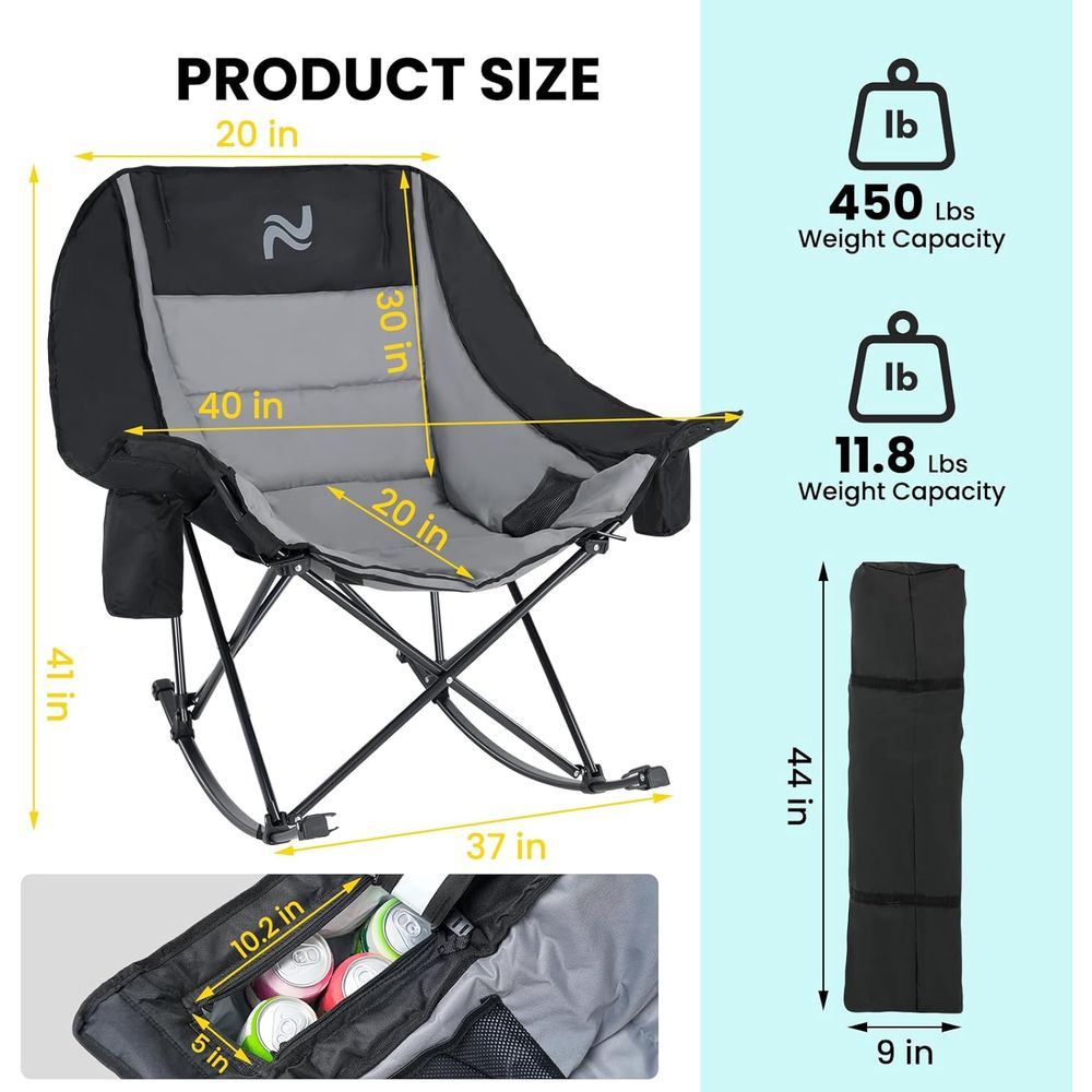 Portable Outdoor Rocking Chair - Outdoor Camping Rocker recension och pris