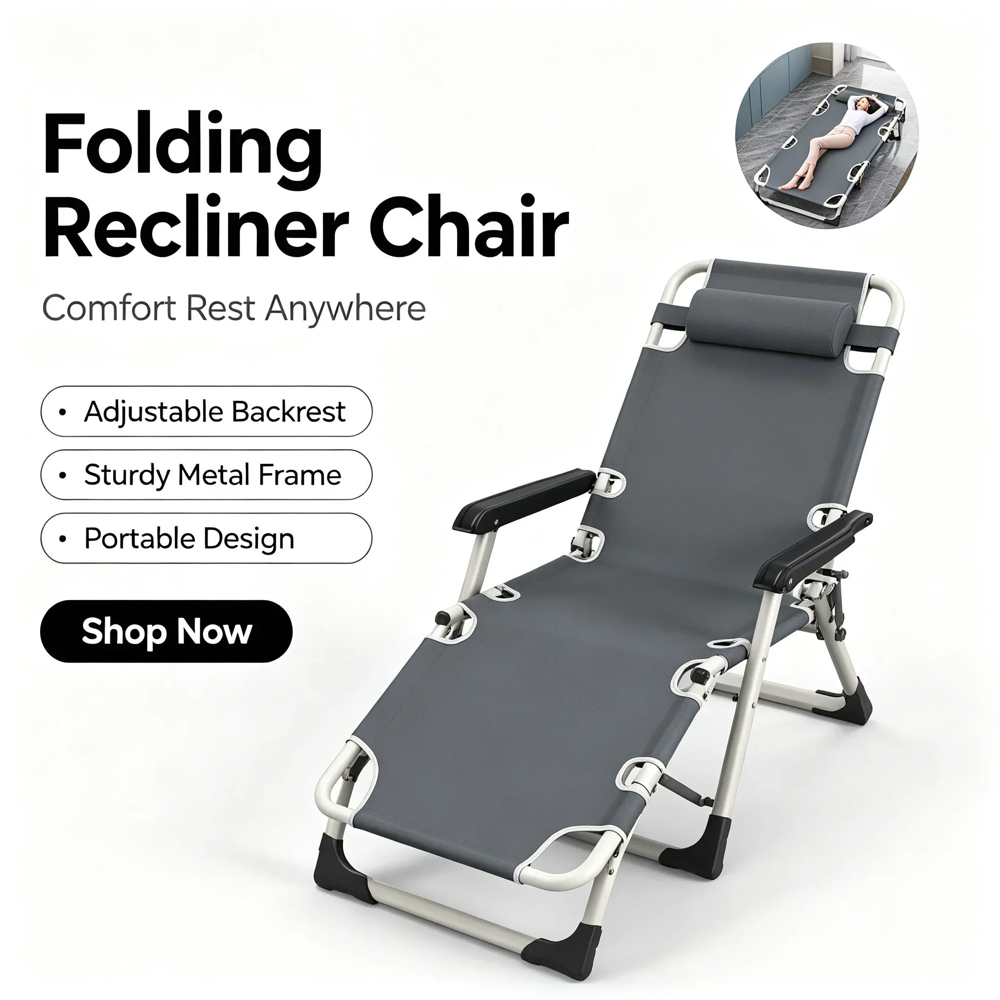 Office Lunch Nap Folding Loung - Outdoor Camping Lounge Chairs recension och pris