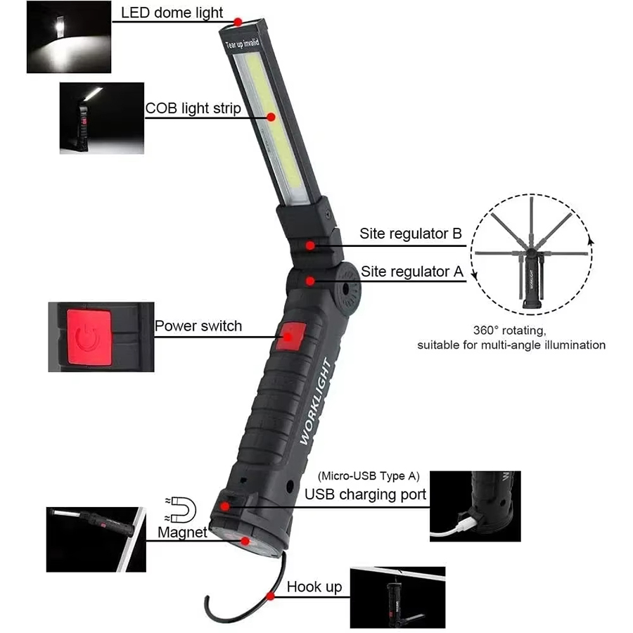 Portable LED Flashlight with M - Outdoor Camping Glamping recension och pris