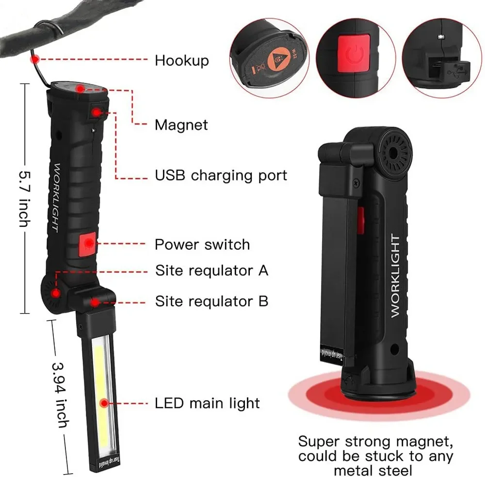 Portable COB LED Flashlight US - Outdoor Camping Glamping recension och pris