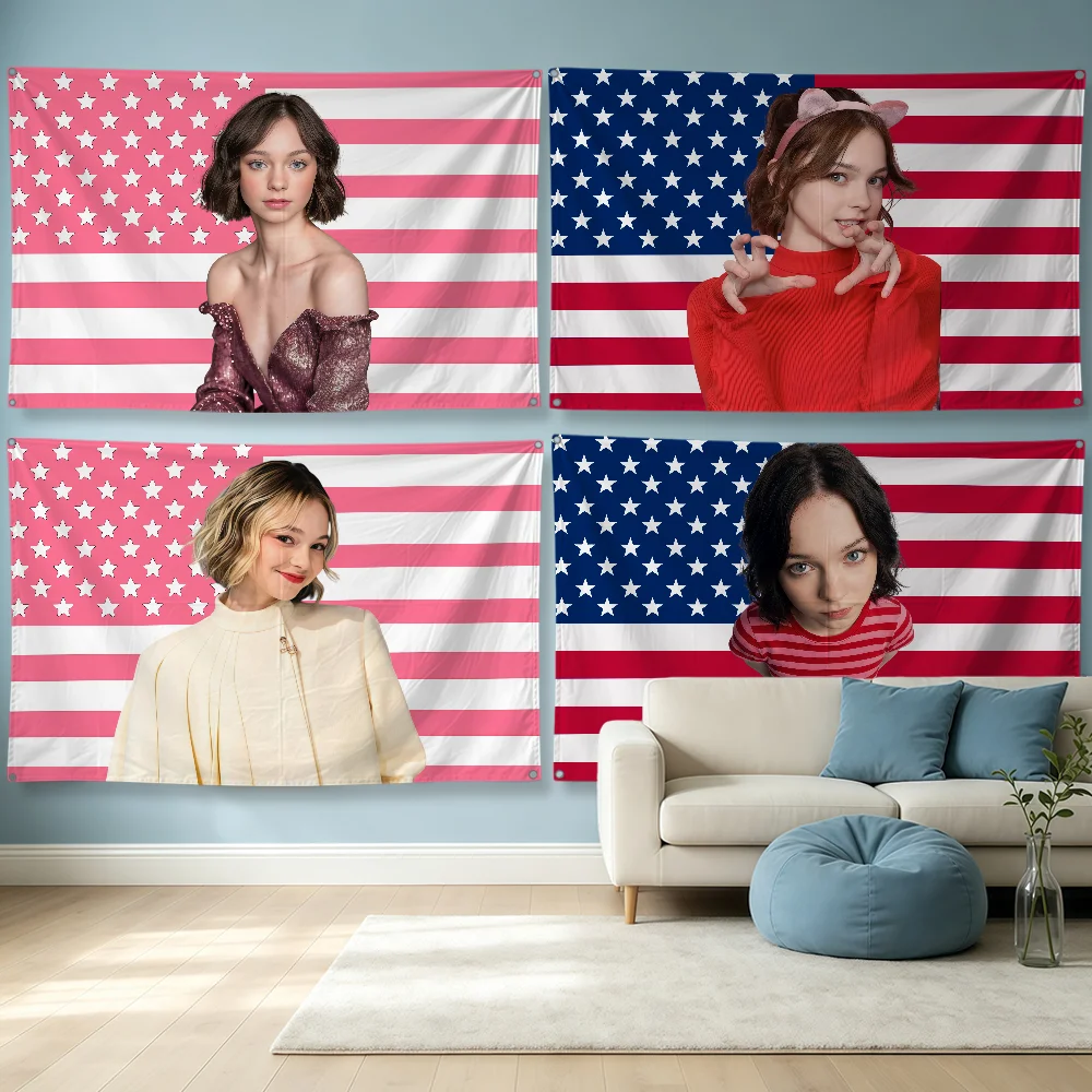 Actor E-Emma Myers Flag Polyes - Outdoor Camping Wallpaper recension och pris