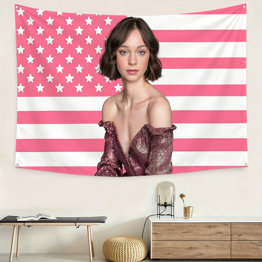 Actor E-Emma Myers Flag Polyes - Outdoor Camping Wallpaper recension och pris