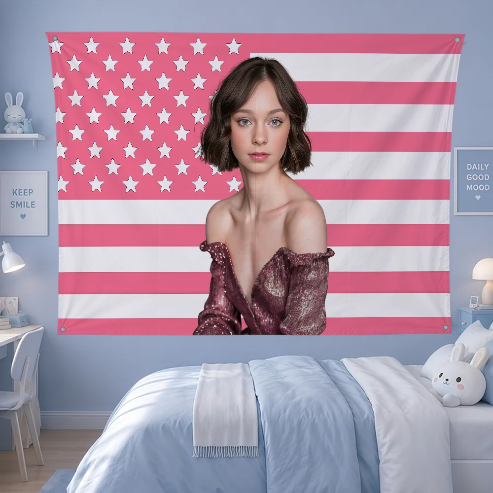 Actor E-Emma Myers Flag Polyes - Outdoor Camping Wallpaper recension och pris