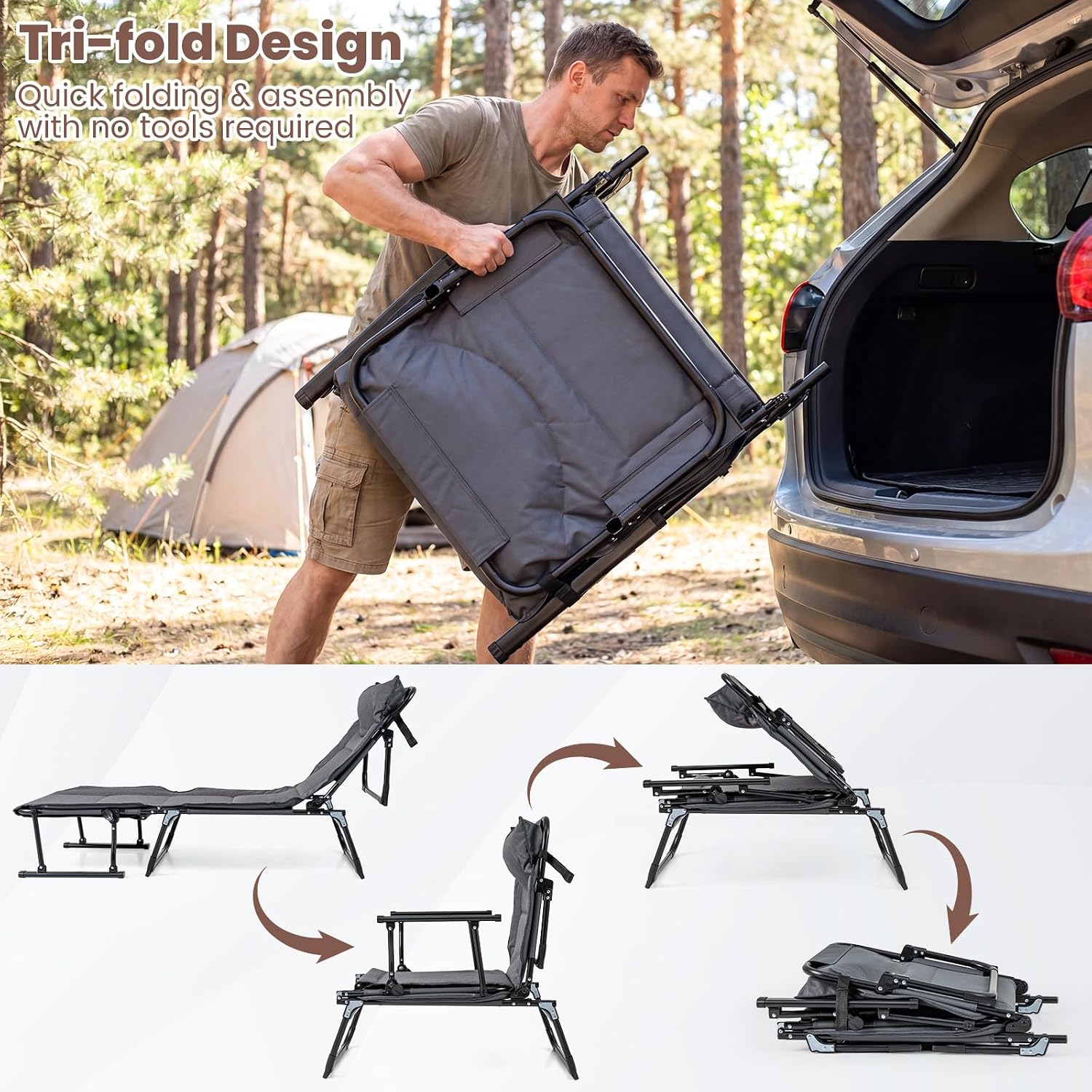 Folding Patio Lounge Chair Set - Outdoor Camping Lounge Chairs recension och pris