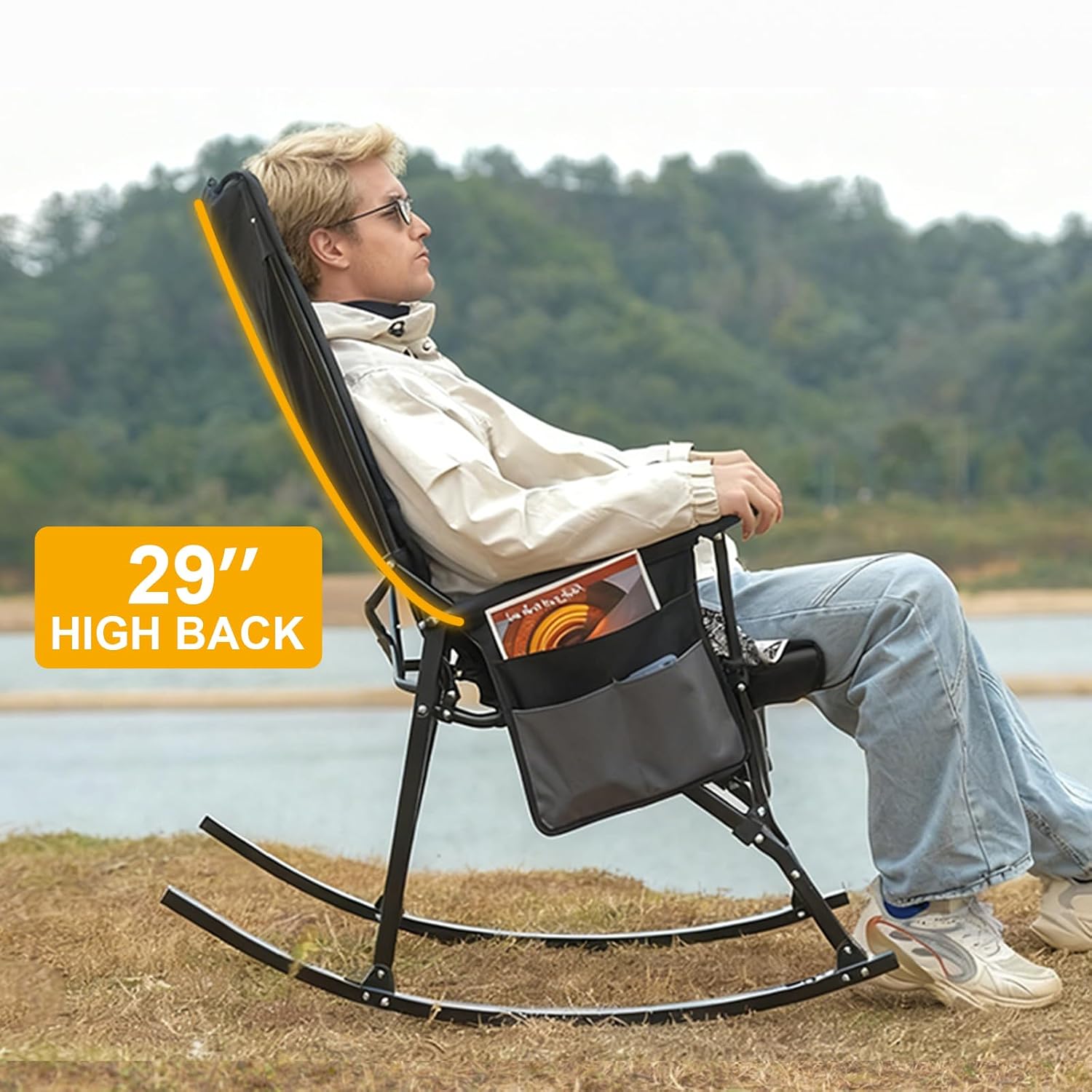 High Back Portable Rocking Cha - Outdoor Camping Rocker recension och pris