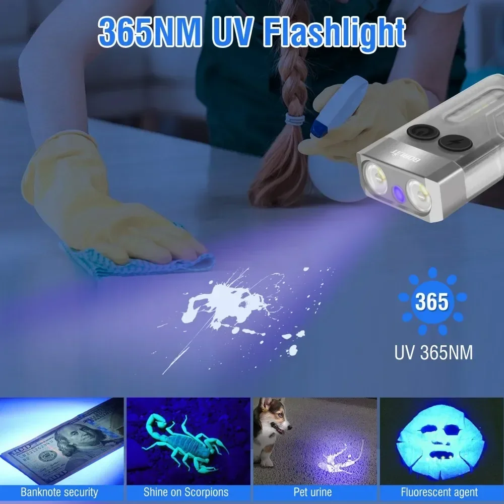 BORUiT V10 Keychain UV LED EDC - Outdoor Camping Glamping recension och pris