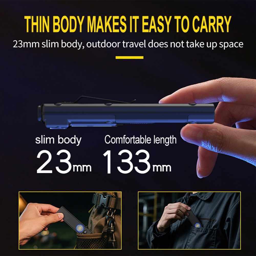 Ultra-Thin EDC Rechargeable LE - Outdoor Camping Glamping recension och pris