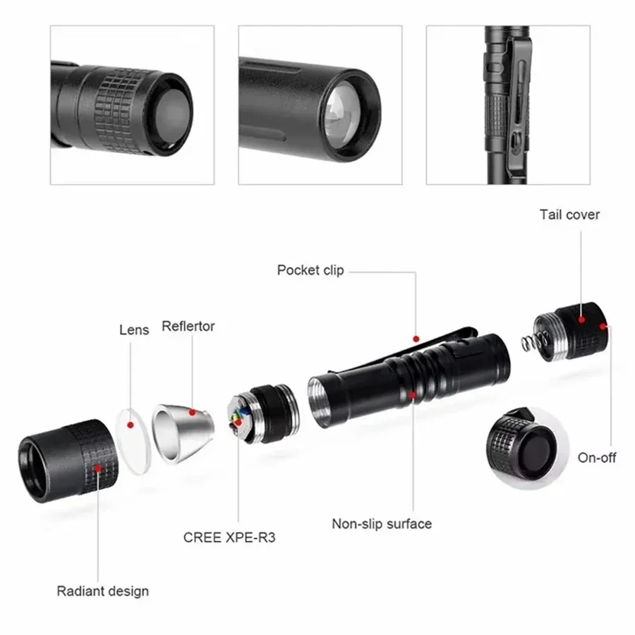 1-4PCS Mini Portable LED Pen L - Outdoor Camping Glamping recension och pris